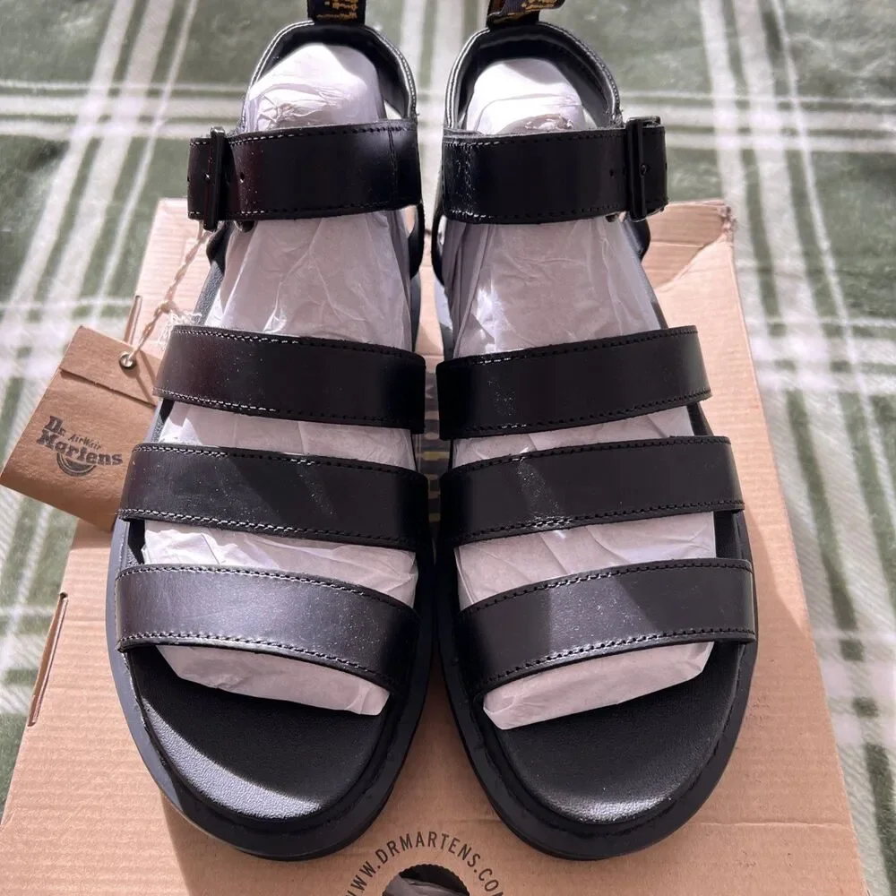 DR. MARTENS WOMEN'S BLAIRE SANDAL SIZE 8 BLACK BRANDO LEATHER 24191001 - Picture 6 of 10